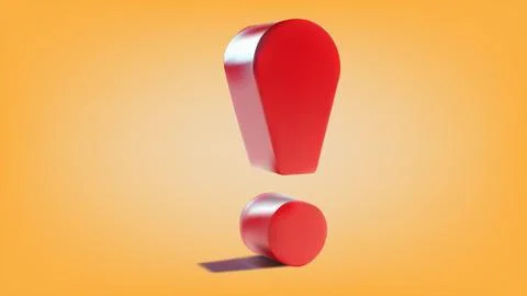 3d render of red exclamation mark icon, vector illustration Illustrazione stock