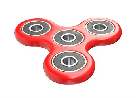 3D render of red Fidget Spinner isolated on white Illustrazione stock