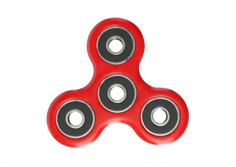 3D render of red Fidget Spinner isolated on white Illustrazione stock