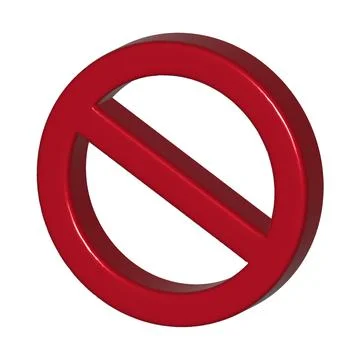 A 3D render of a red forbidden circle Stock Illustration