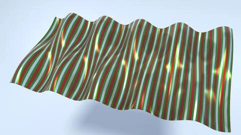 3d render of red green white striped Christmas candy wrapper Stock Illustration