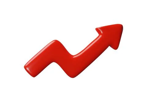 3d render red growth progress arrow Stock Illustration