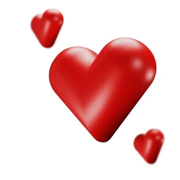 3d render of red heart shape Stock Illustration