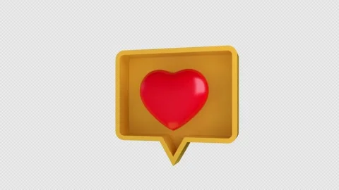 3d render of a red heart in a yellow comic book. alpha channel Stock Footage 167996623