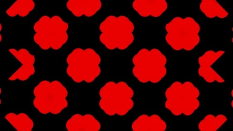 3d render Red Kaleidoscope effect. Rorschach inkblot test 3 Stock Footage 95170490