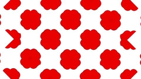 3d render Red Kaleidoscope effect. Rorschach inkblot test 4 Stock Footage 95170523