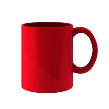 3d render of red mug 스톡 일러스트