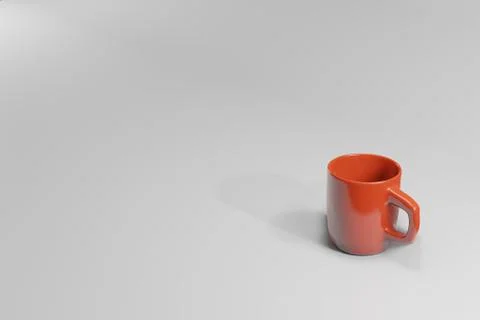 3d render of red mug on white  background Stock Illustration