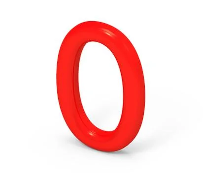 3D render red number 0 Stock Illustration