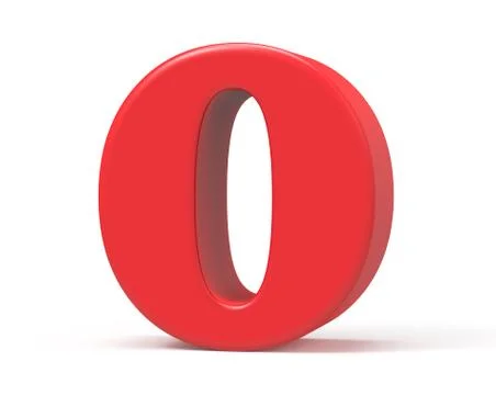 3D render red number 0 스톡 일러스트