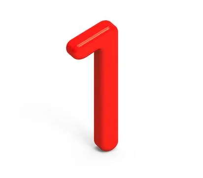 3D render red number 1 Stock Illustration