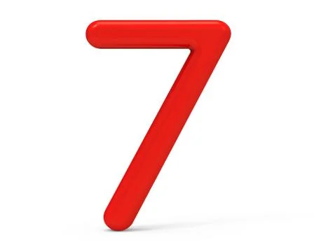 3D render red number 7 Stock Illustration