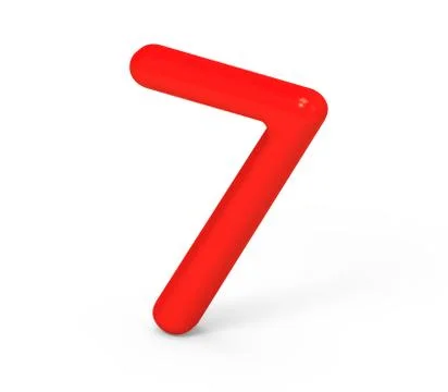3D render red number 7 Stock Illustration