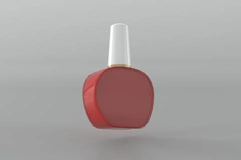 3d render of a red perfume bottle isolated on gray background Ilustração Stock
