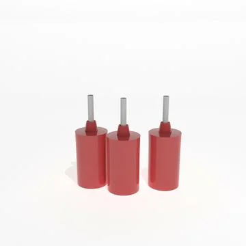 3d render of red polyurethane products on a white background Stock Illustration