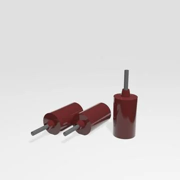 3d render of red polyurethane products on a white background Stock Illustration