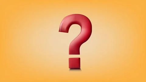 3d render of red question mark icon, vector illustration Stock Illustration