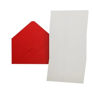 3d render of red romantic letter envelop love concept Stock Photos