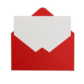 3d render of red romantic letter envelop love concept Stock Photos