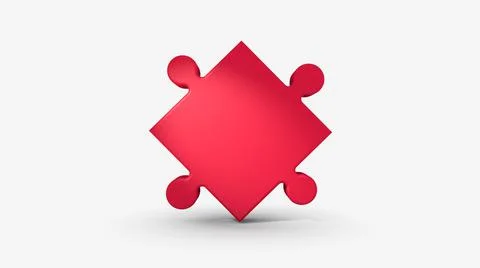 3d render of a red rotating puzzle. Stockillustratie