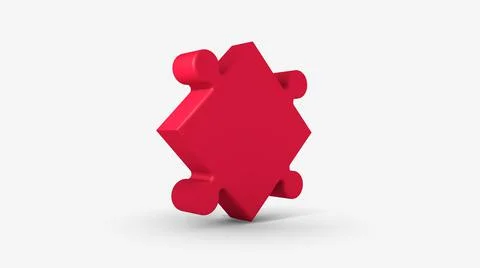 3d render of a red rotating puzzle. Stock Illustration