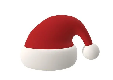 3D render of a red Santa Claus hat on the white background Stock Illustration