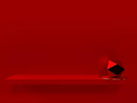 3d render of red shelf. Stock Illustration