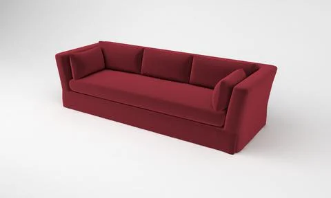 3D render of a red sofa isolated on a white background Ilustração Stock