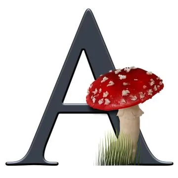 3D render of red toad alphabet letter Ilustração Stock