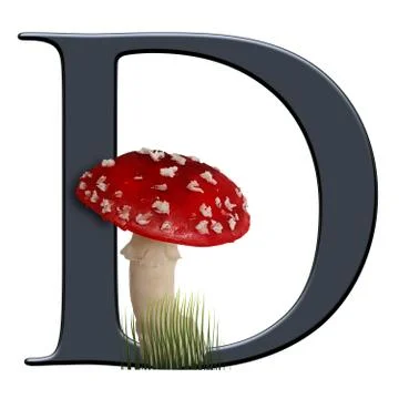 3D render of red toad alphabet letter Stock Illustration