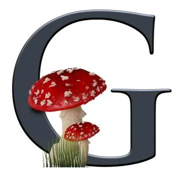 3D render of red toad alphabet letter Ilustração Stock