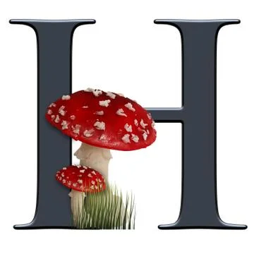 3D render of red toad alphabet letter Stock Illustration