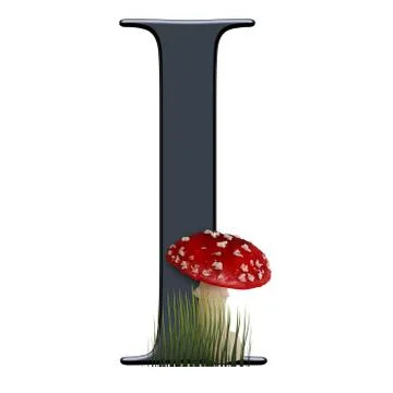 3D render of red toad alphabet letter Ilustração Stock