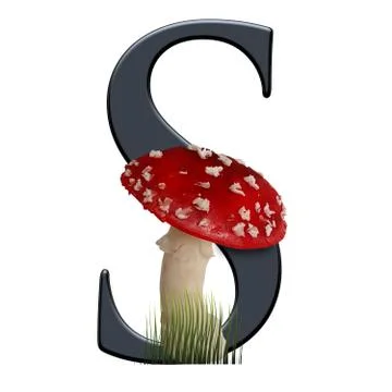 3D render of red toad alphabet letter Stock Illustration
