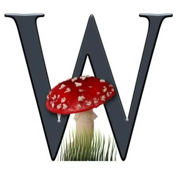 3D render of red toad alphabet letter Illustrazione stock