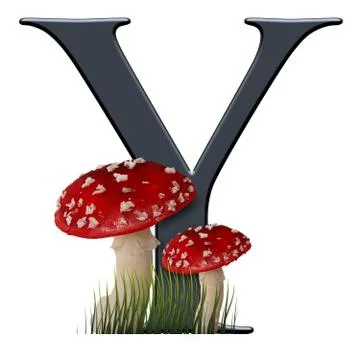 3D render of red toad alphabet letter Ilustração Stock