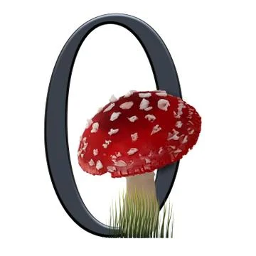 3D render of red toad number Illustrazione stock