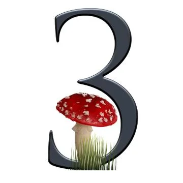 3D render of red toad number Ilustração Stock