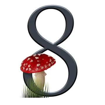3D render of red toad number Ilustração Stock