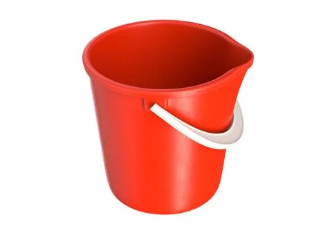 3D render of red Toy Bucket isolated on white Stock Illustration