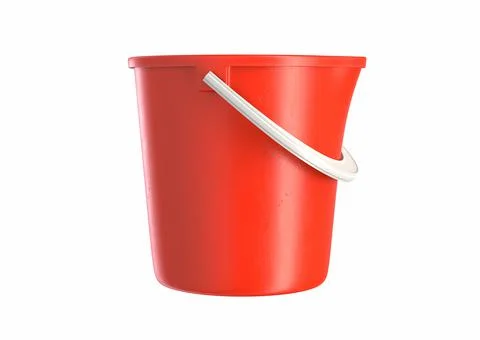 3D render of red Toy Bucket isolated on white Illustrazione stock