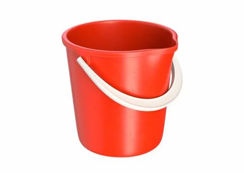 3D render of red Toy Bucket isolated on white Stock Illustration