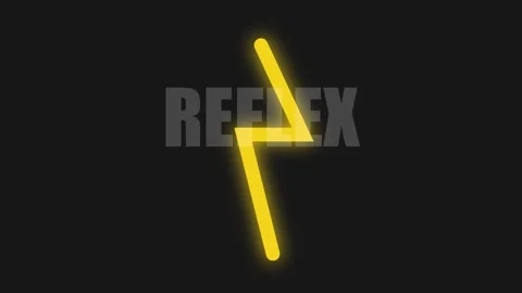 3D render of REFLEX text with glowing symbol creating abstract tech background Stock Footage 334940304