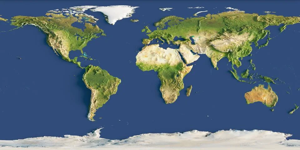 3d render of a relief map of the world. Elements of this image furnished by.. Stock Illustration