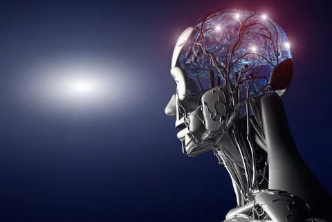 3D render representing the concept of Artificial Intelligence Illustrazione stock