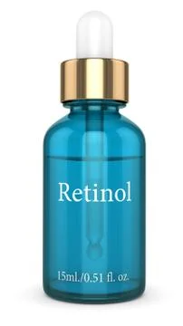 3d render of retinol bottle with dropper over white Stock Illustration