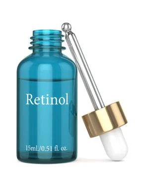 3d render of retinol bottle with dropper over white Stock Illustration