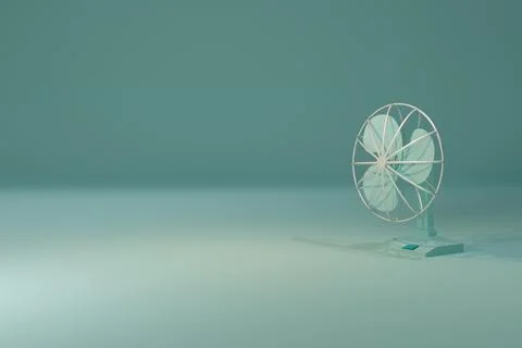 3d render of retro table fan Illustrazione stock