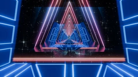 3d render retro wave cosmic, space cinematic background Vidéo 274848840