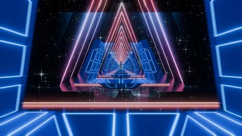 3d render retro wave cosmic, space cinematic background Vidéo 277084688